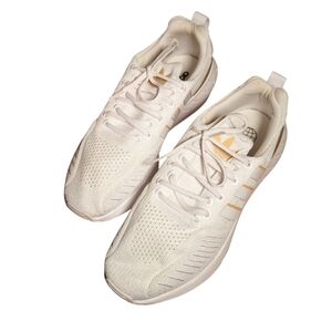 Adidas Swift Run Running Shoes Ladies 9 1/2 White w/ Copper Trim GYM Trainers